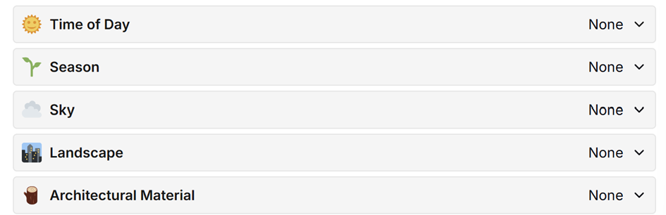 Rerender.ai interface voor materialen en details aanpassen
